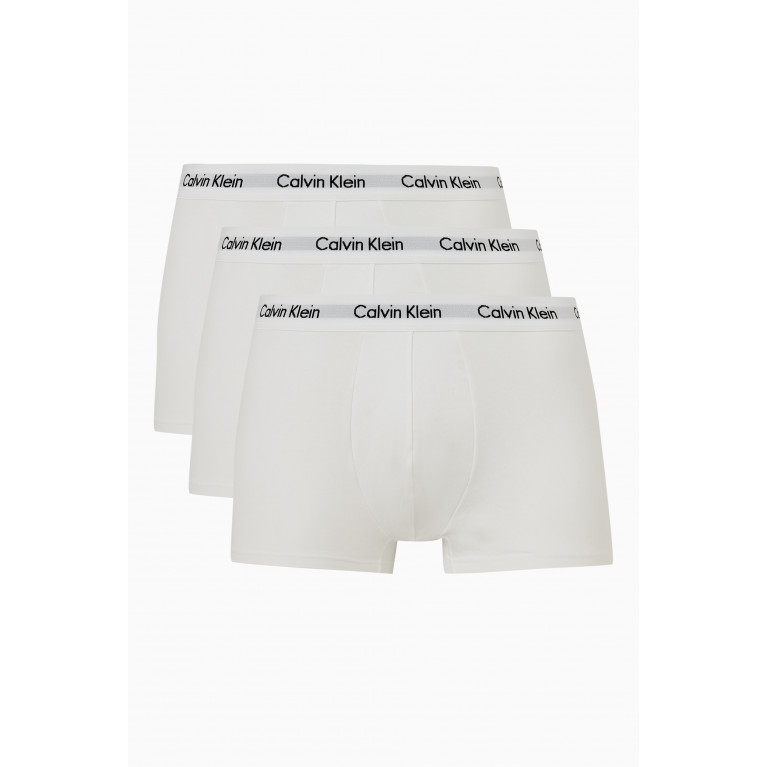 Calvin Klein - Logo Trunks in Cotton, Set of 3 White