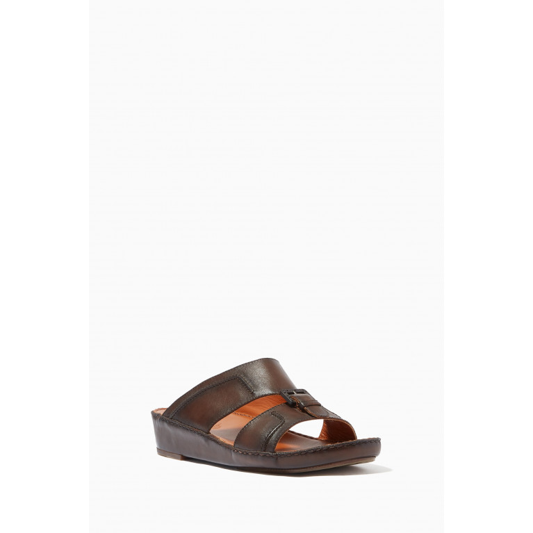 Private Collection - Cinghia Laceto Sandals in Softcalf Brown