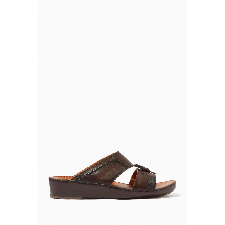 Private Collection - Cinghia Laceto Sandals in Softcalf Brown