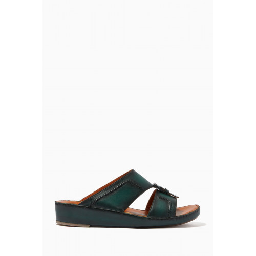Private Collection - Cinghia Laceto Sandals in Softcalf Green