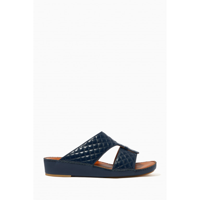 Private Collection - Cerchio Caviar Sandals in Goat Leather Blue