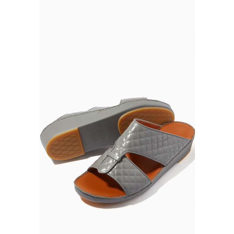 Private Collection - Cerchio Caviar Sandals in Goat Leather Grey