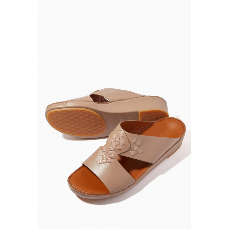 Private Collection - Peninsula Crocodile Insert Sandals in Softcalf Neutral