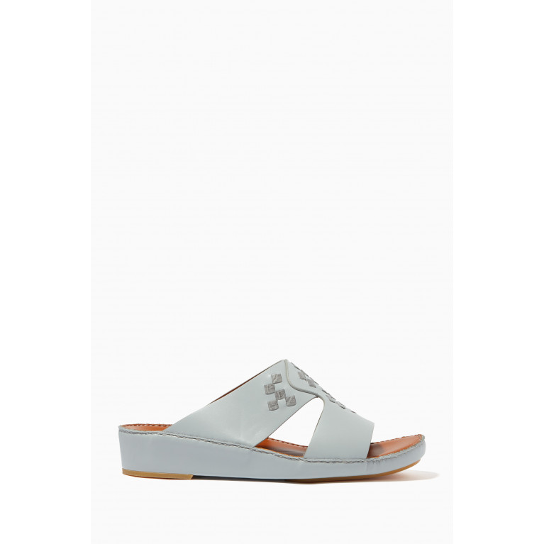 Private Collection - Peninsula Sandals with Crocodile Insert in Softcalf Grey