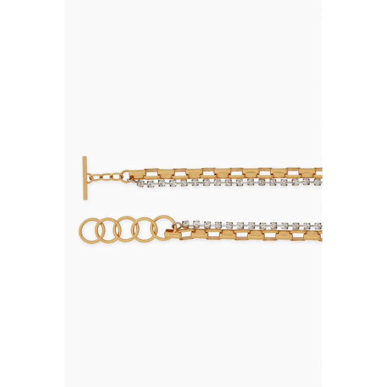 Saint Laurent - Rectangular Cable-chain Belt in Metal with Rhinestones