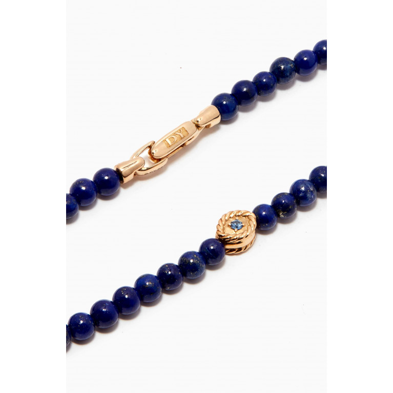 David Yurman - Spiritual Beads Evil Eye Lapis Bracelet with Blue Sapphire in 14kt Yellow Gold