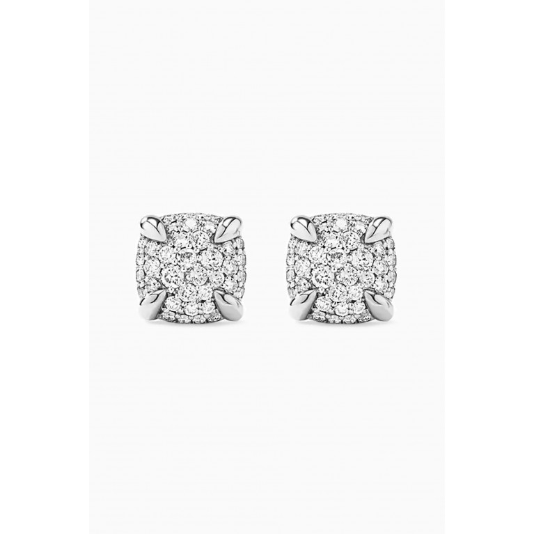 David Yurman - Petite Châtelaine® Full Pavé Diamonds Stud Earrings in Sterling Silver Silver