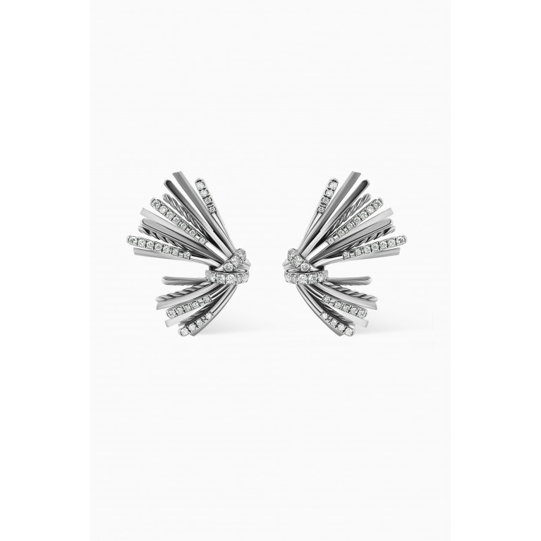 David Yurman - Angelika™ Flair Pavé Diamonds Drop Earrings in Sterling Silver