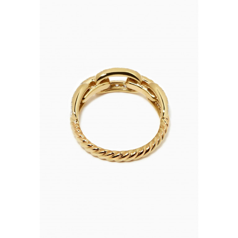 David Yurman - Stax Diamond Pavé Chain Link Ring in 18kt Yellow Gold