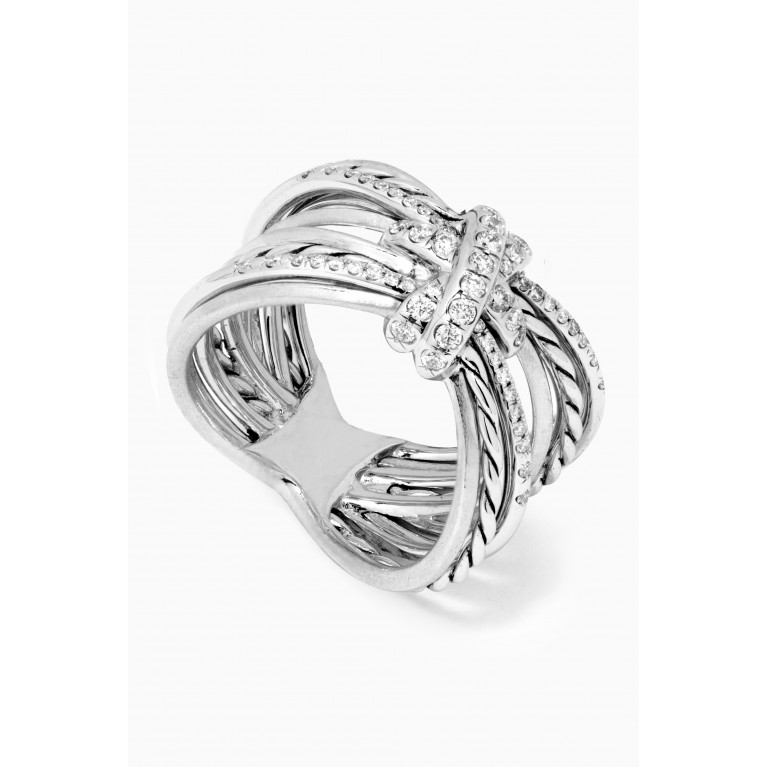 David Yurman - Angelika™ Four Point Ring with Pavé Diamonds in 18kt White Gold