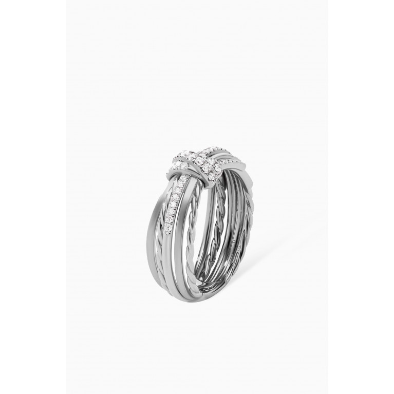 David Yurman - Angelika™ Ring with Pavé Diamonds in 18kt White Gold Silver