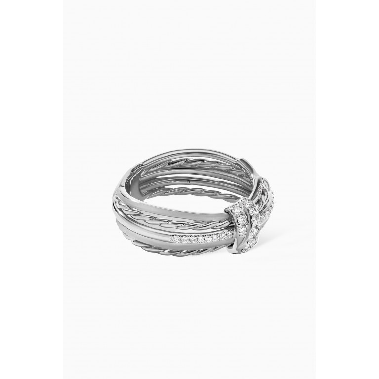 David Yurman - Angelika™ Ring with Pavé Diamonds in 18kt White Gold Silver