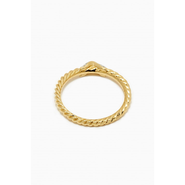 David Yurman - Petite X Ring with Pavé Diamonds in 18kt Yellow Gold