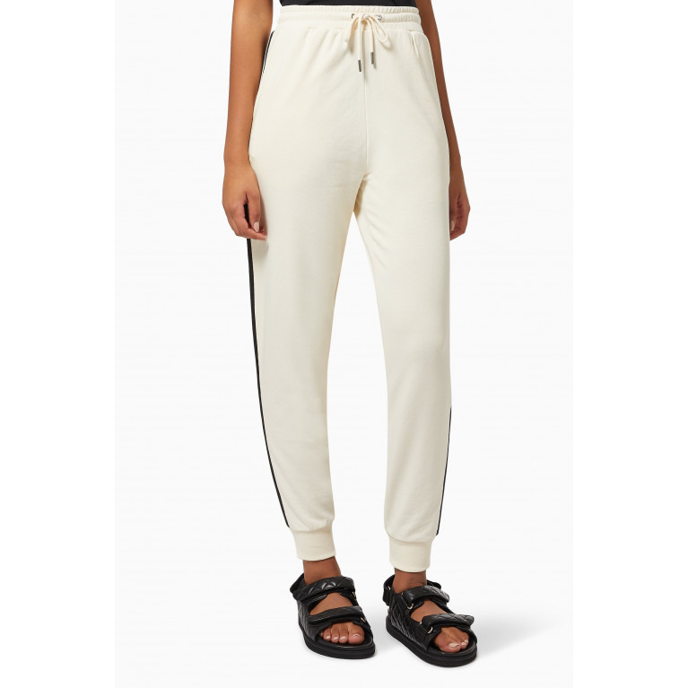 NASS - Anna Stripe Sweatpants in Cotton White