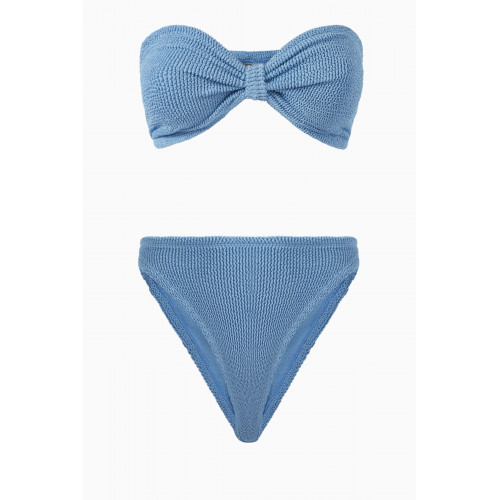 Hunza G - Jean Bandeau Bikini Set in Stretch Nylon Blue