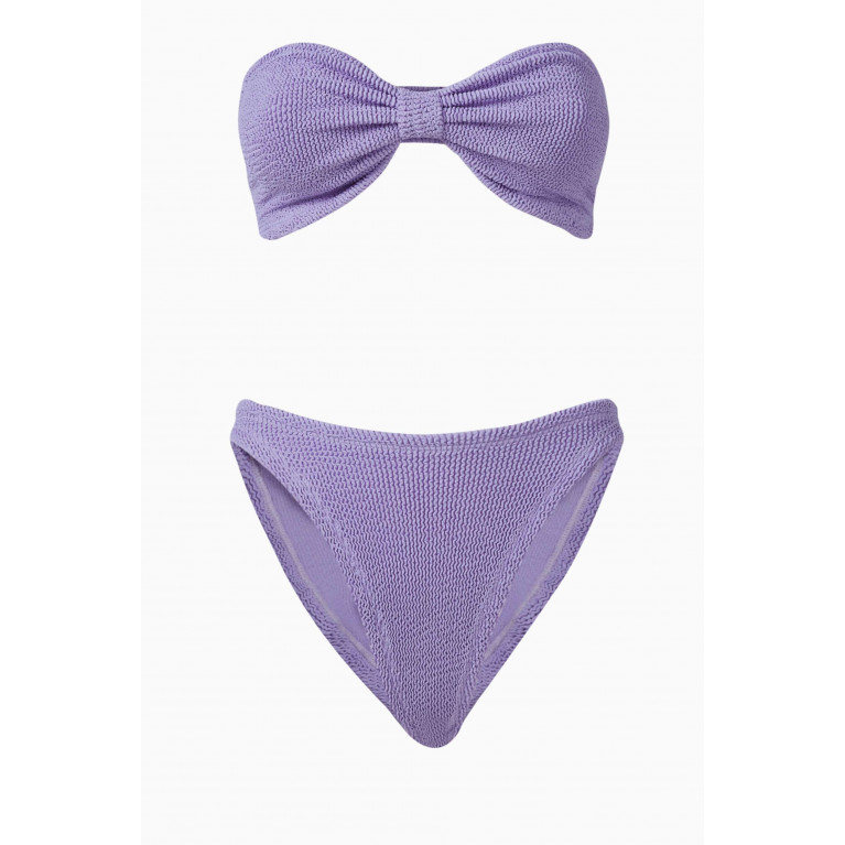 Hunza G - Jean Bandeau Bikini Set in Stretch Nylon Purple