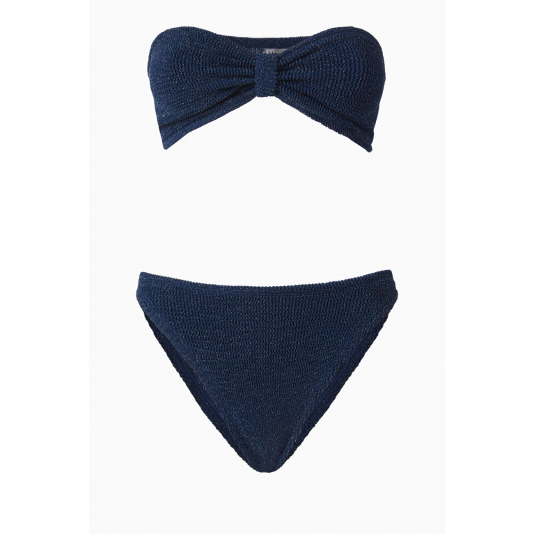 Hunza G - Jean Bandeau Bikini Set in Stretch Nylon Blue