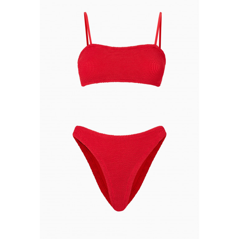 Hunza G - Gigi Bikini Set in Stretch Nylon Red