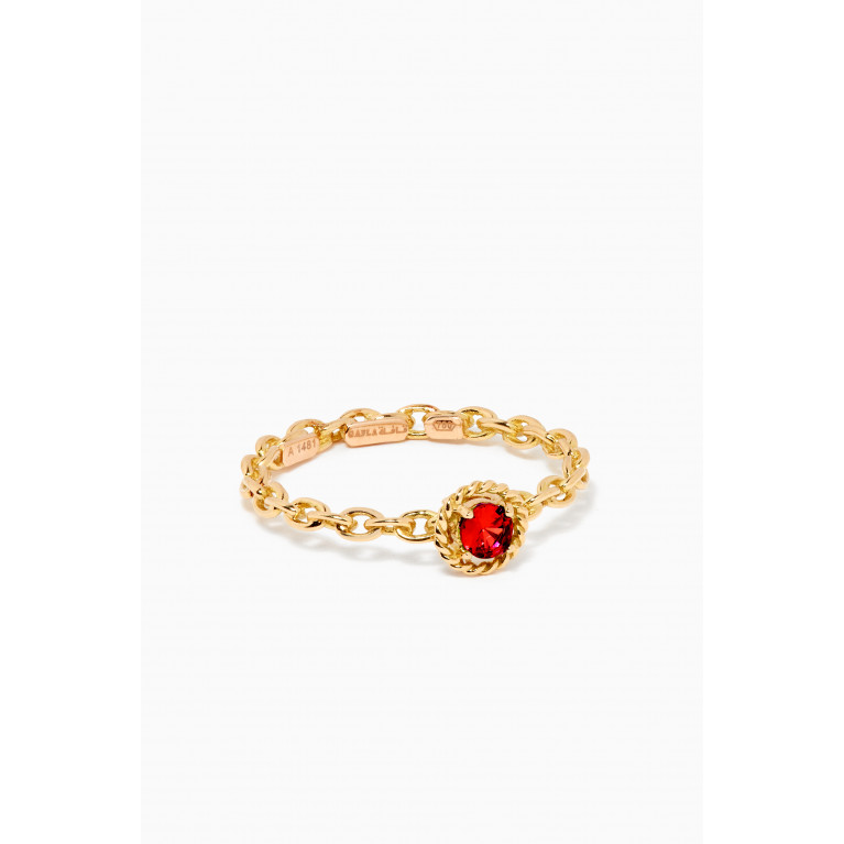 Gafla - Salasil Solitaire Ruby Ring in 18kt Rose Gold