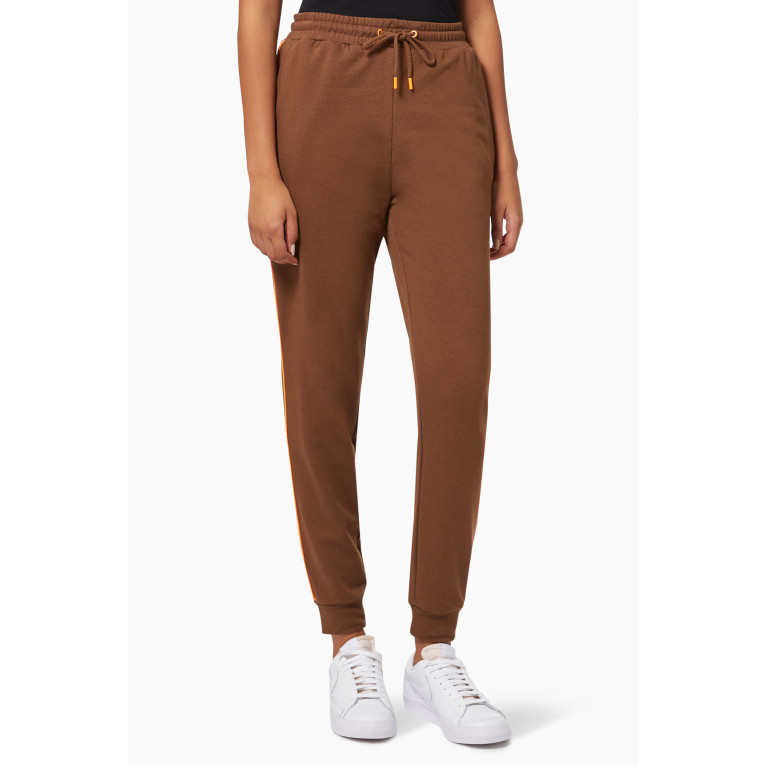 NASS - Claire Neon Piping Sweatpants in Cotton Brown