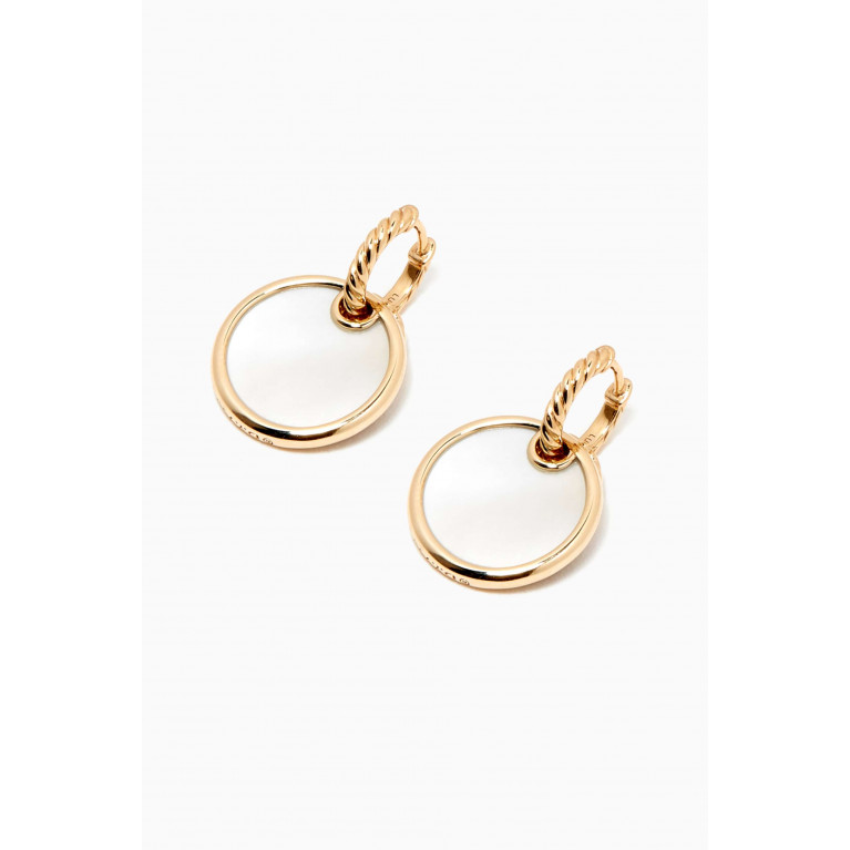 David Yurman - DY Elements® Pavé Diamonds, Black Onyx and Mother of Pearl Drop Earrings in 18kt Yellow Gold