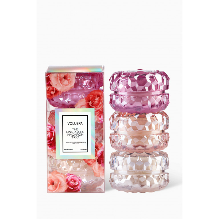 Voluspa - Roses 3 Macaron Candle Gift Set