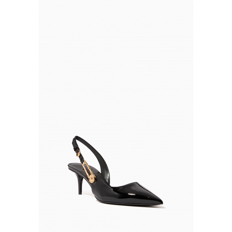 Versace - Safety Pin 55 Slingback Pumps in Patent Leather