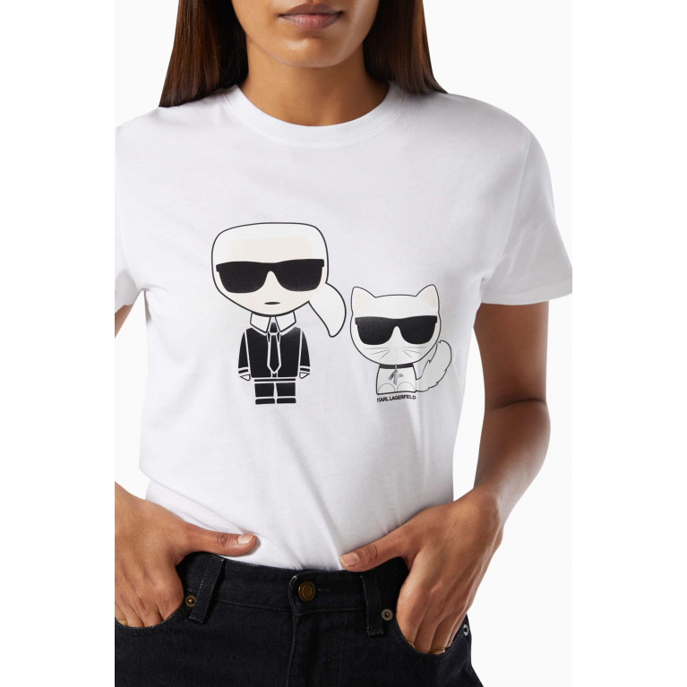 Karl Lagerfeld - Ikonik Karl & Choupette T-shirt in Cotton