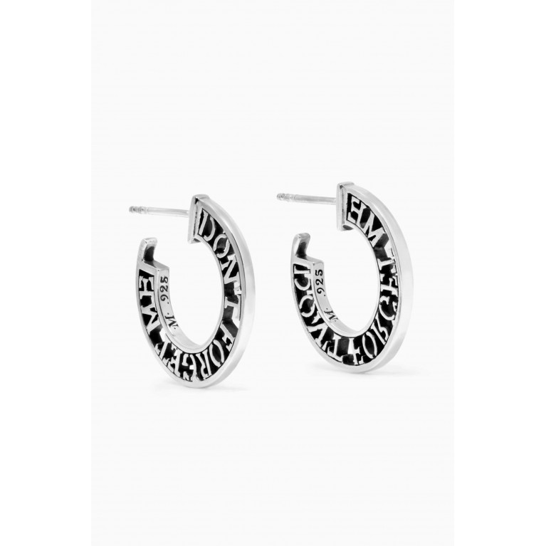 Martyre - Don't Forget Me Hoops in Sterling Silver