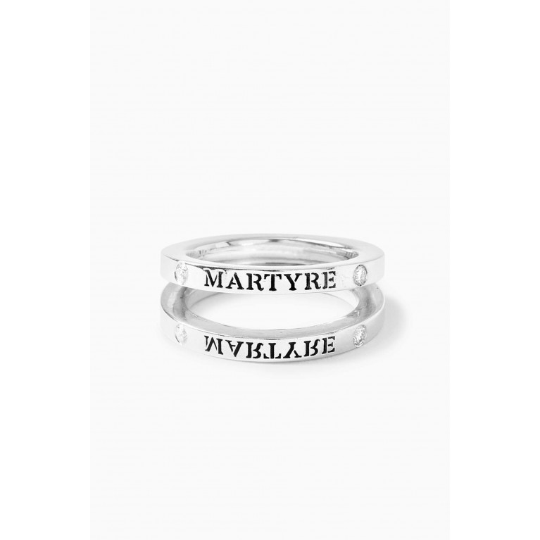 Martyre - MARTYRE™ Split Ring with Diamonds in Sterling Silver