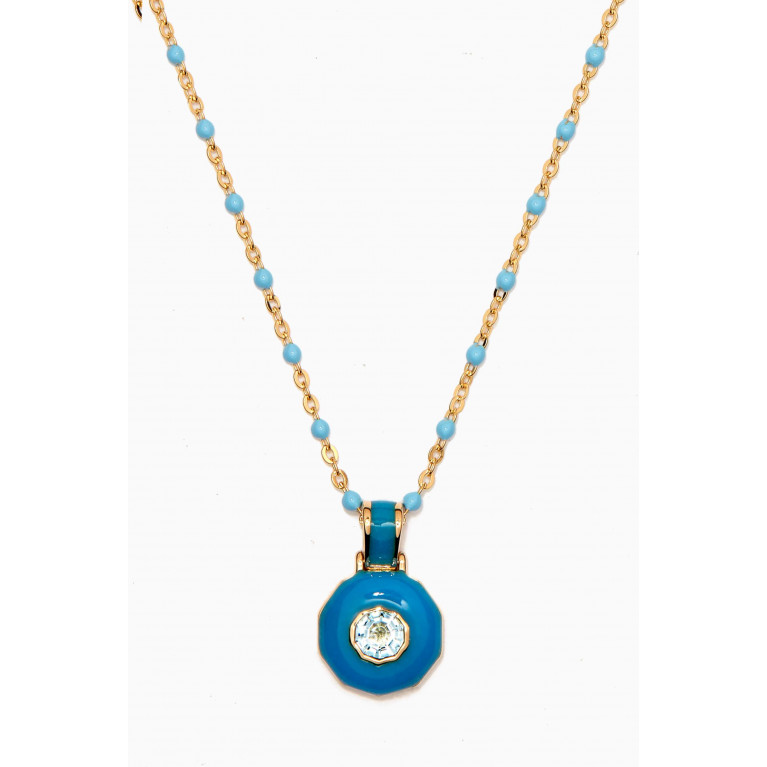 Awe Inspired - Blue Aura Honesty Chakra Necklace in 14kt Yellow Gold Vermeil Blue