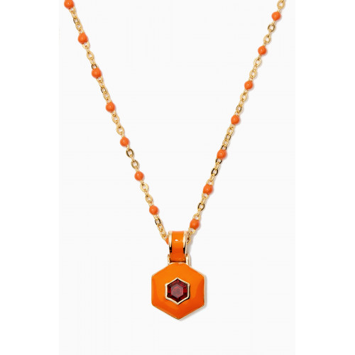 Awe Inspired - Orange Aura Energy Chakra Necklace in 14kt Yellow Gold Vermeil Orange