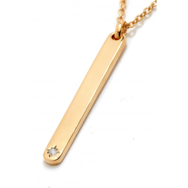 Awe Inspired - Vertical Diamond Bar Pendant in 14kt Yellow Gold Vermeil