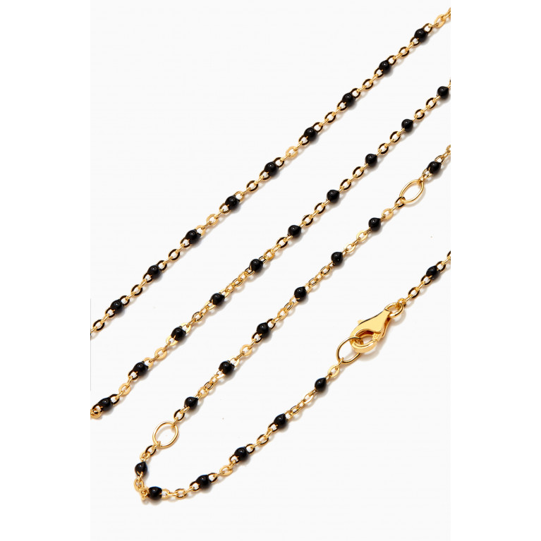 Awe Inspired - Beaded Enamel Necklace in 14kt Yellow Gold Vermeil Black