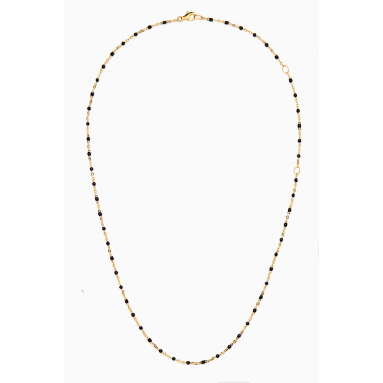 Awe Inspired - Beaded Enamel Necklace in 14kt Yellow Gold Vermeil Black