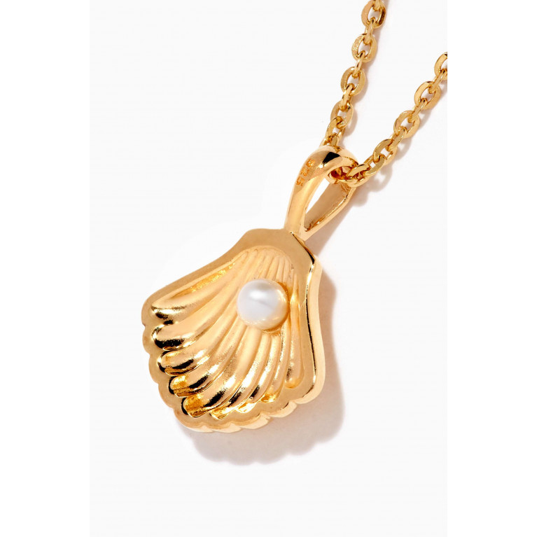 Awe Inspired - Shell Pendant Necklace in 14kt Yellow Gold Vermeil