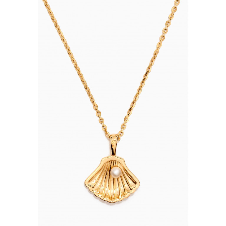 Awe Inspired - Shell Pendant Necklace in 14kt Yellow Gold Vermeil