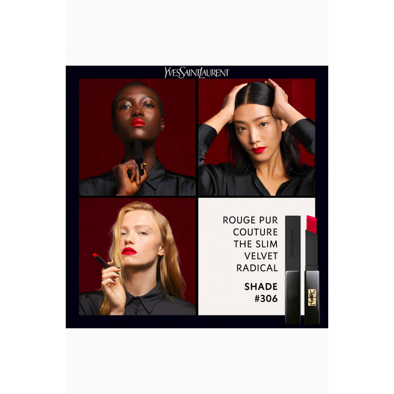 YSL  - 306 Red Urge The Slim Velvet Radical Matte Lipstick, 2.2g