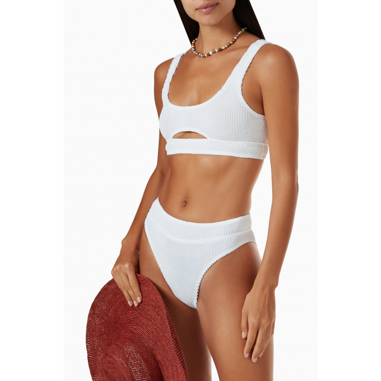 Bond-Eye - Sasha Eco Crop Bikini Top in Regenerated Nylon White
