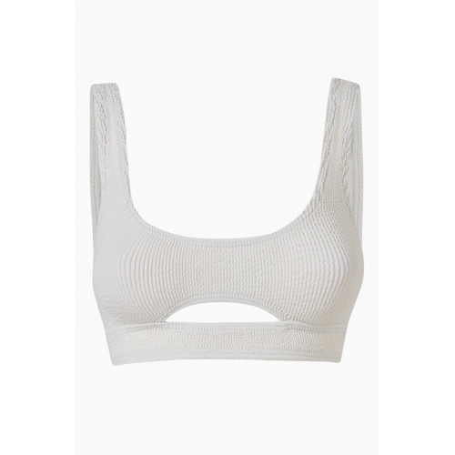 Bond-Eye - Sasha Eco Crop Bikini Top in Regenerated Nylon White
