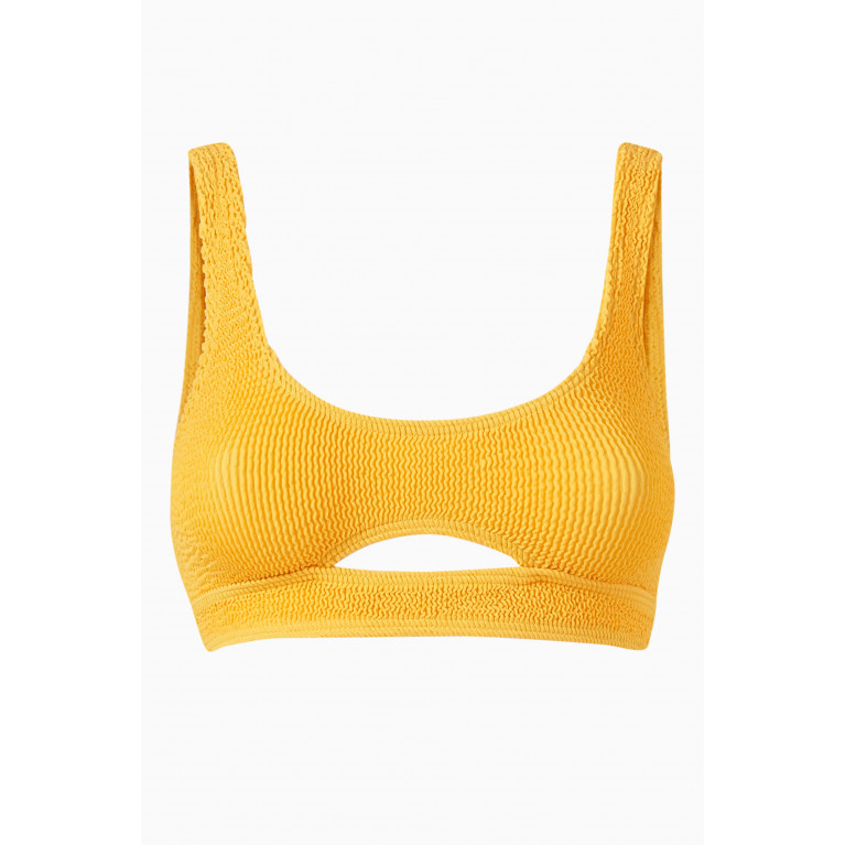 Bond-Eye - Sasha Eco Crop Bikini Top in Regenerated Nylon Yellow