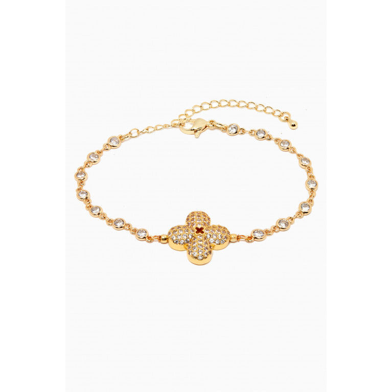 The Jewels Jar - Clover Bracelet in 18kt Gold Plating