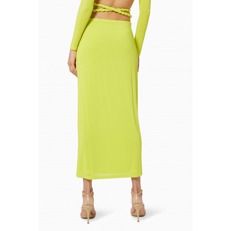 Dion Lee - Rope Wrap Midi Skirt in Viscose Yellow