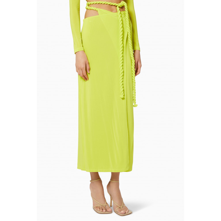 Dion Lee - Rope Wrap Midi Skirt in Viscose Yellow