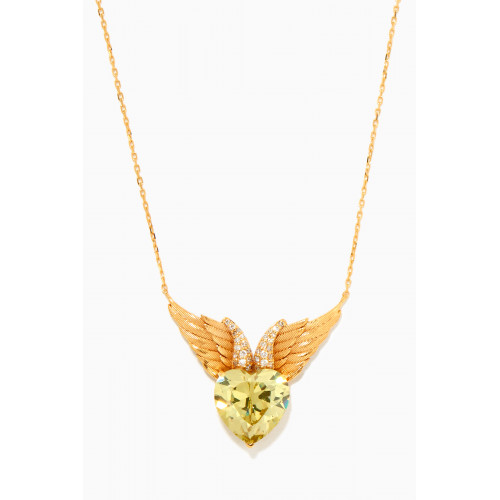 Kamushki - Angel Heart Necklace in Yellow Gold Yellow