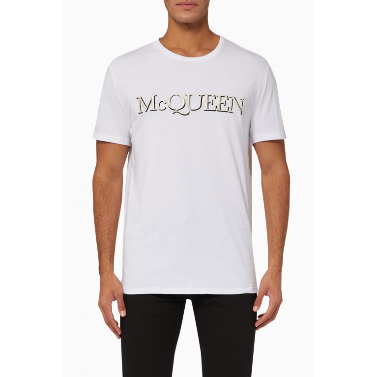 Alexander McQueen - Logo Embroidered T-shirt in Cotton