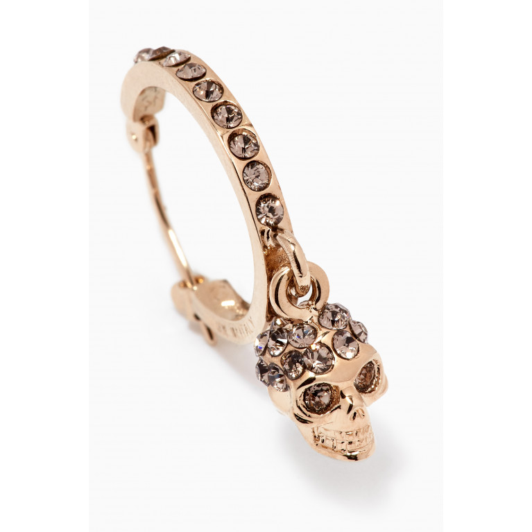 Alexander McQueen - Skull Crystal Hoop Earrings in Brass