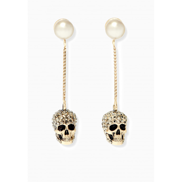 Alexander McQueen - Pavé Skull Chain Earrings