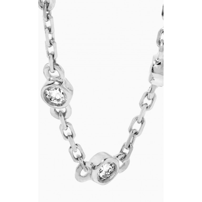NASS - Diamond Chain Single Huggie in 18kt White Gold Silver