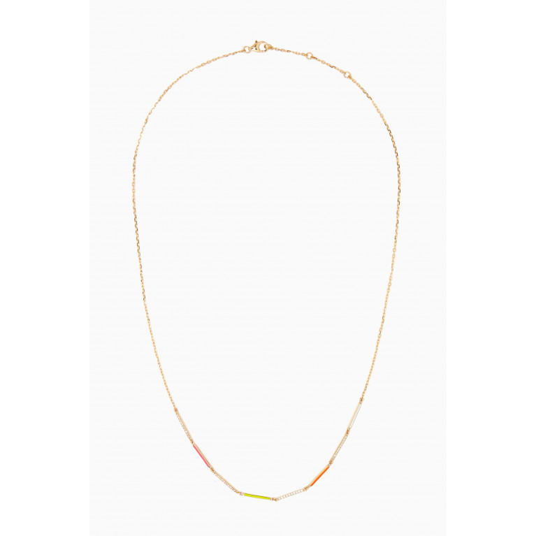 NASS - Diamond & Enamel Chain Necklace in 18kt Yellow Gold